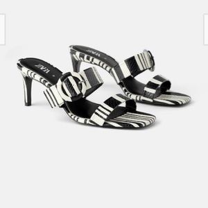 NWT Zara Mules, zebra print size 9